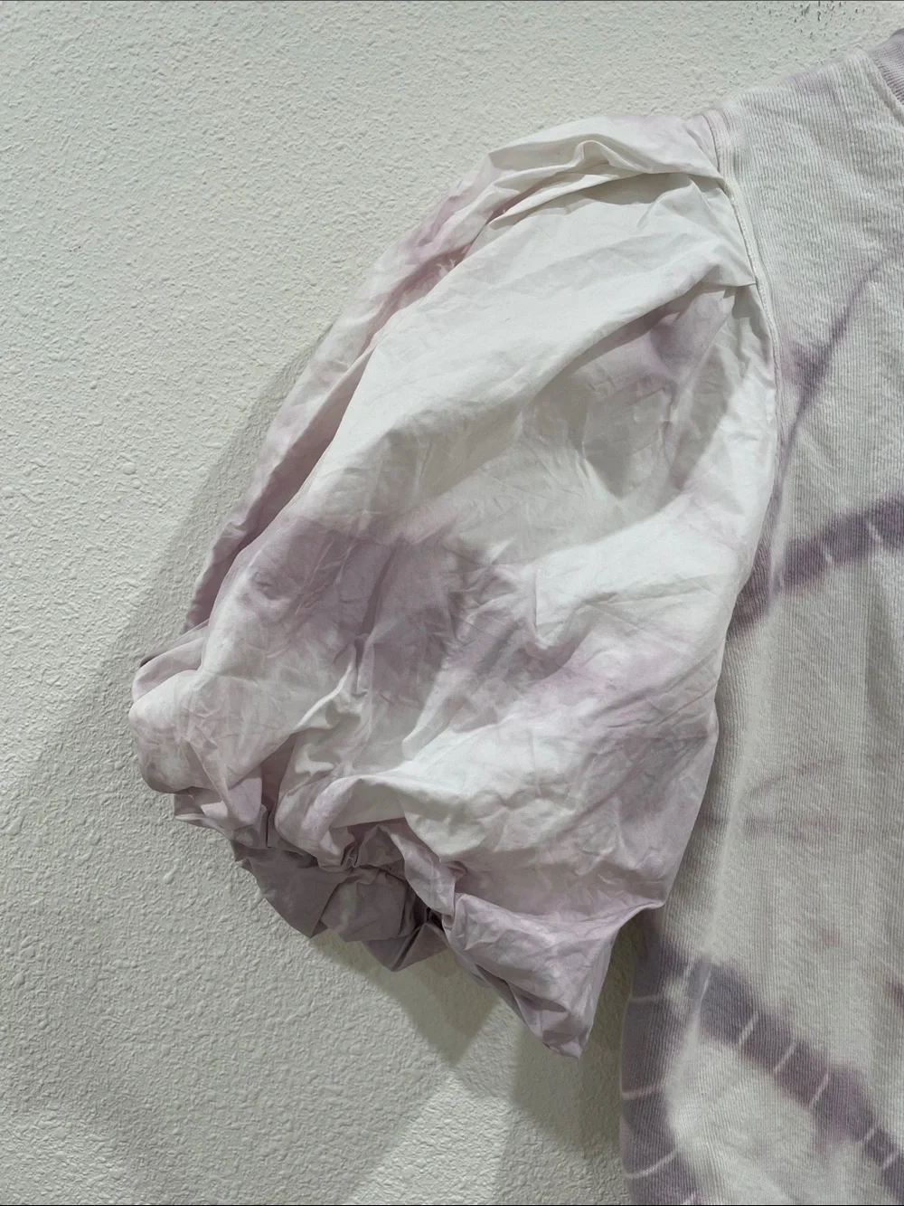 ULLA JOHNSON Elliot Pullover Puff Sleeve Thistle Purple Tie Dye 100% Cotton